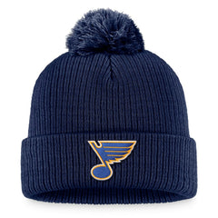 NHL St. Louis Blues Fanatics Primary Logo Cuffed Knit Hat with Pom