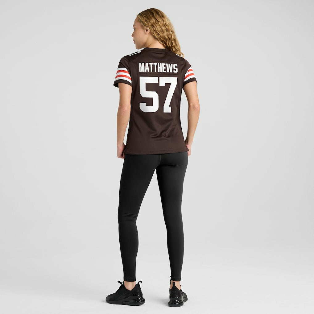 Clay Matthews  Women's Game Retired Player Jersey - Cleveland Browns Jerseys