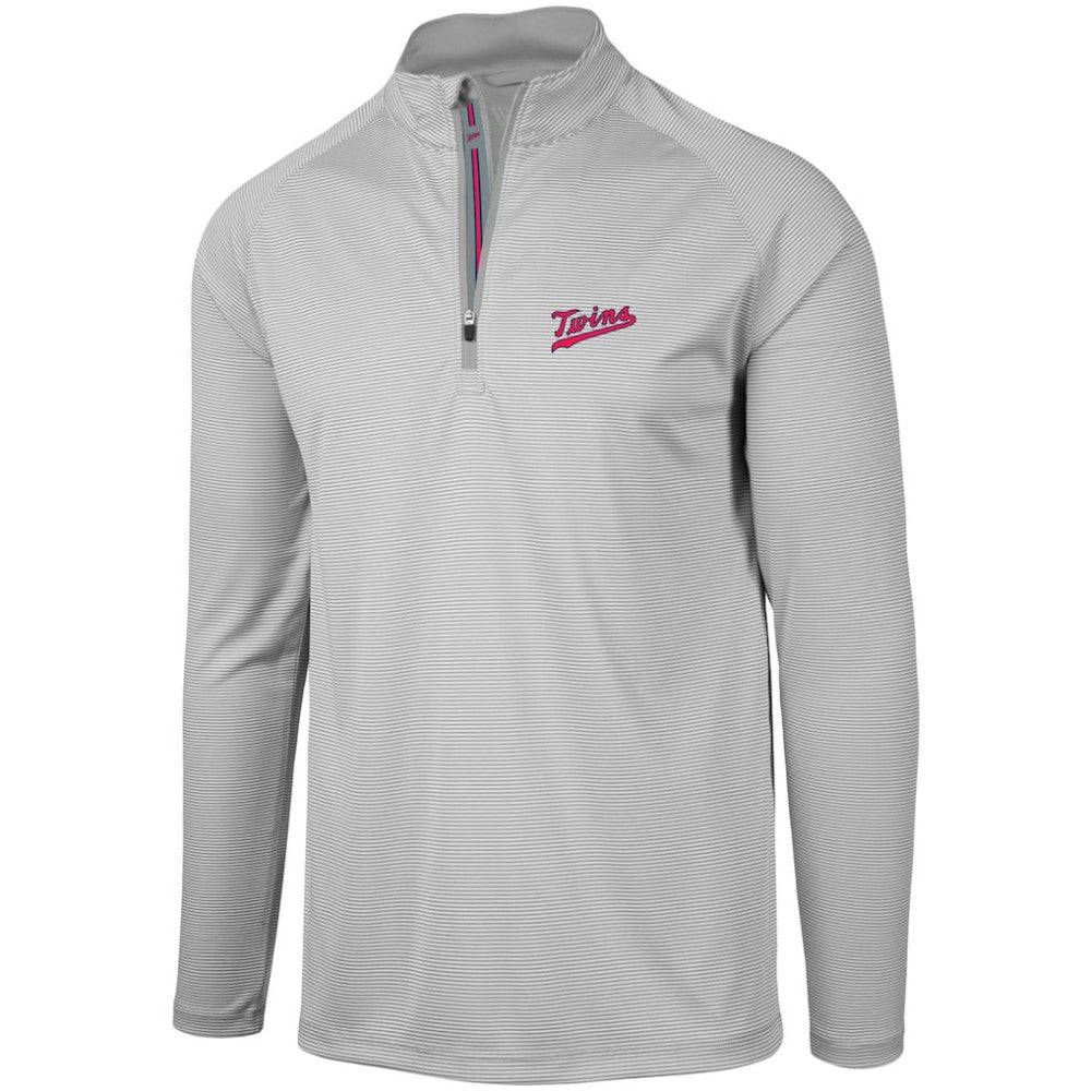 Gray Minnesota Twins Levelwear Orion Historic Logo Raglan Quarter-Zip Jacket