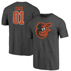 Black Baltimore Orioles Father's Day Greatest Dad Tri-Blend T-Shirt
