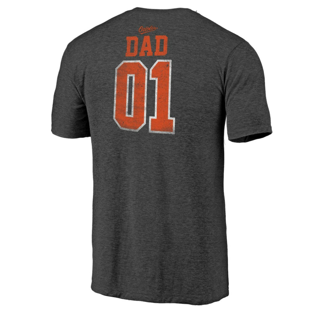 Black Baltimore Orioles Father's Day Greatest Dad Tri-Blend T-Shirt