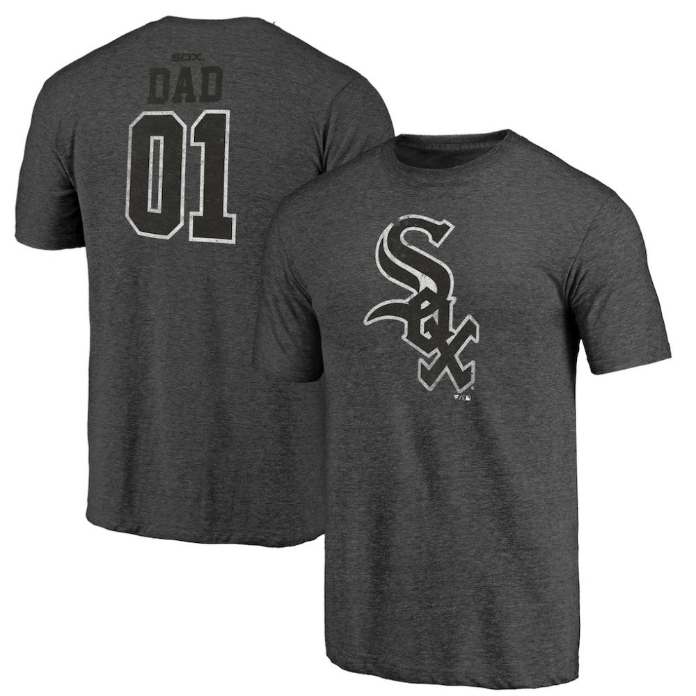 Black Chicago White Sox Father's Day Greatest Dad Tri-Blend T-Shirt
