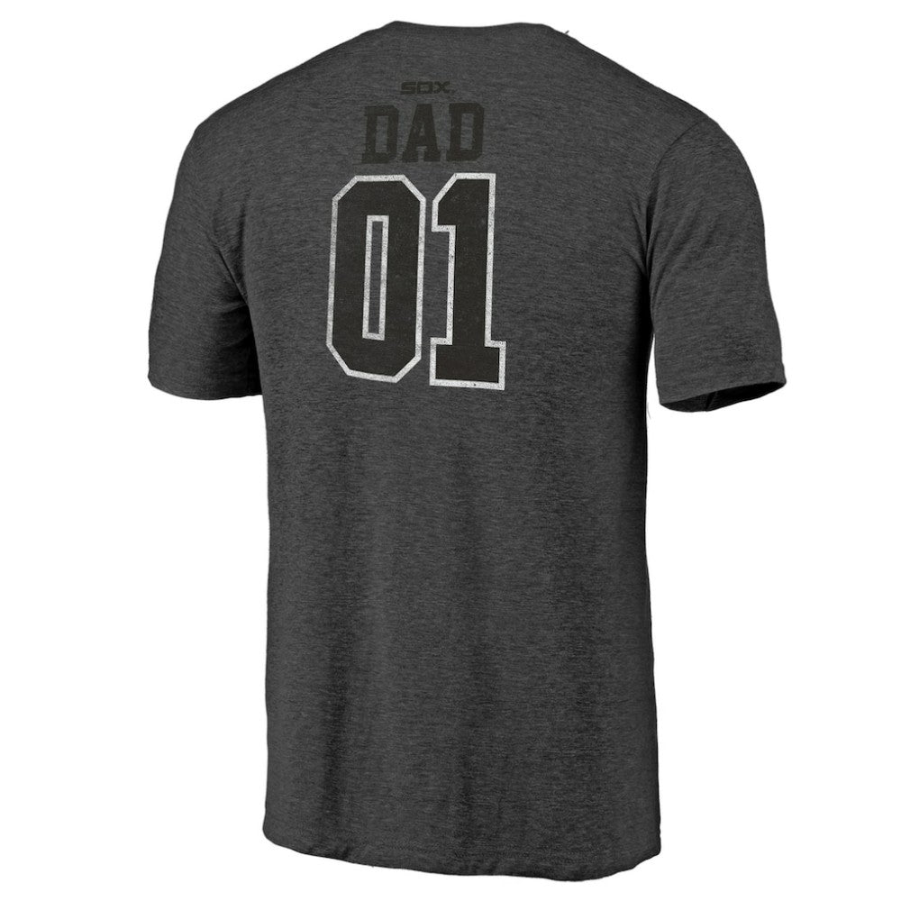 Black Chicago White Sox Father's Day Greatest Dad Tri-Blend T-Shirt