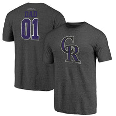 Black Colorado Rockies Father's Day Greatest Dad Tri-Blend T-Shirt