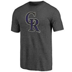 Black Colorado Rockies Father's Day Greatest Dad Tri-Blend T-Shirt