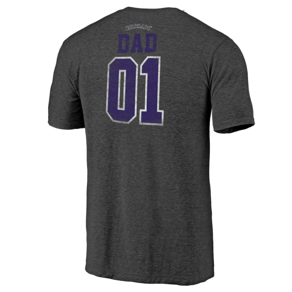 Black Colorado Rockies Father's Day Greatest Dad Tri-Blend T-Shirt