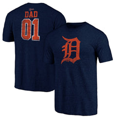 Navy Detroit Tigers Father's Day Greatest Dad Tri-Blend T-Shirt