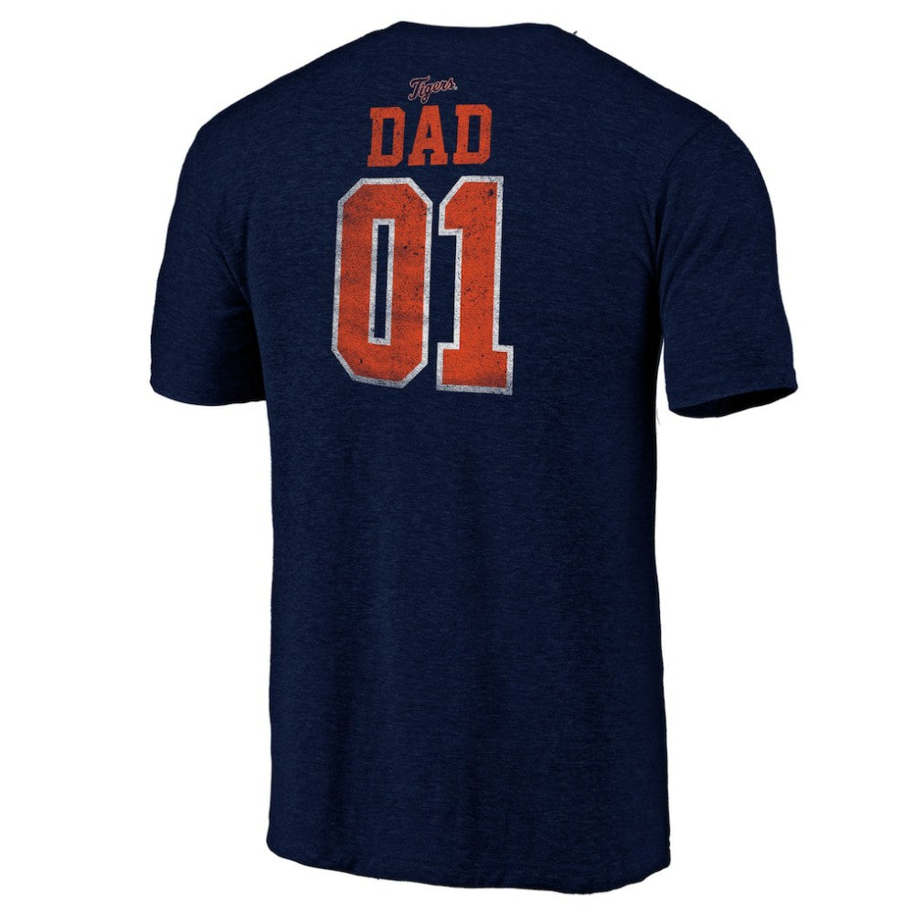 Navy Detroit Tigers Father's Day Greatest Dad Tri-Blend T-Shirt