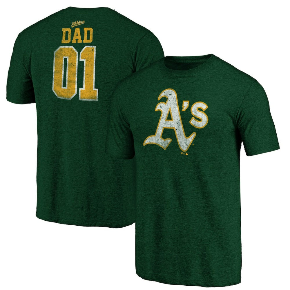 Green Athletics Father's Day Greatest Dad Tri-Blend T-Shirt