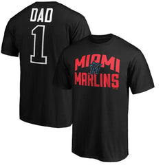 Black Miami Marlins Father's Day #1 Dad T-Shirt