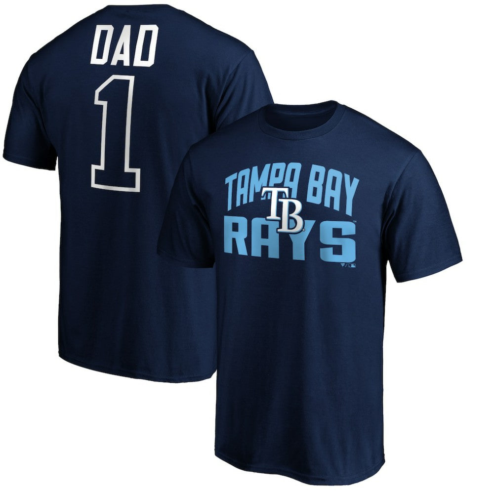 Navy Tampa Bay Rays Father's Day #1 Dad T-Shirt