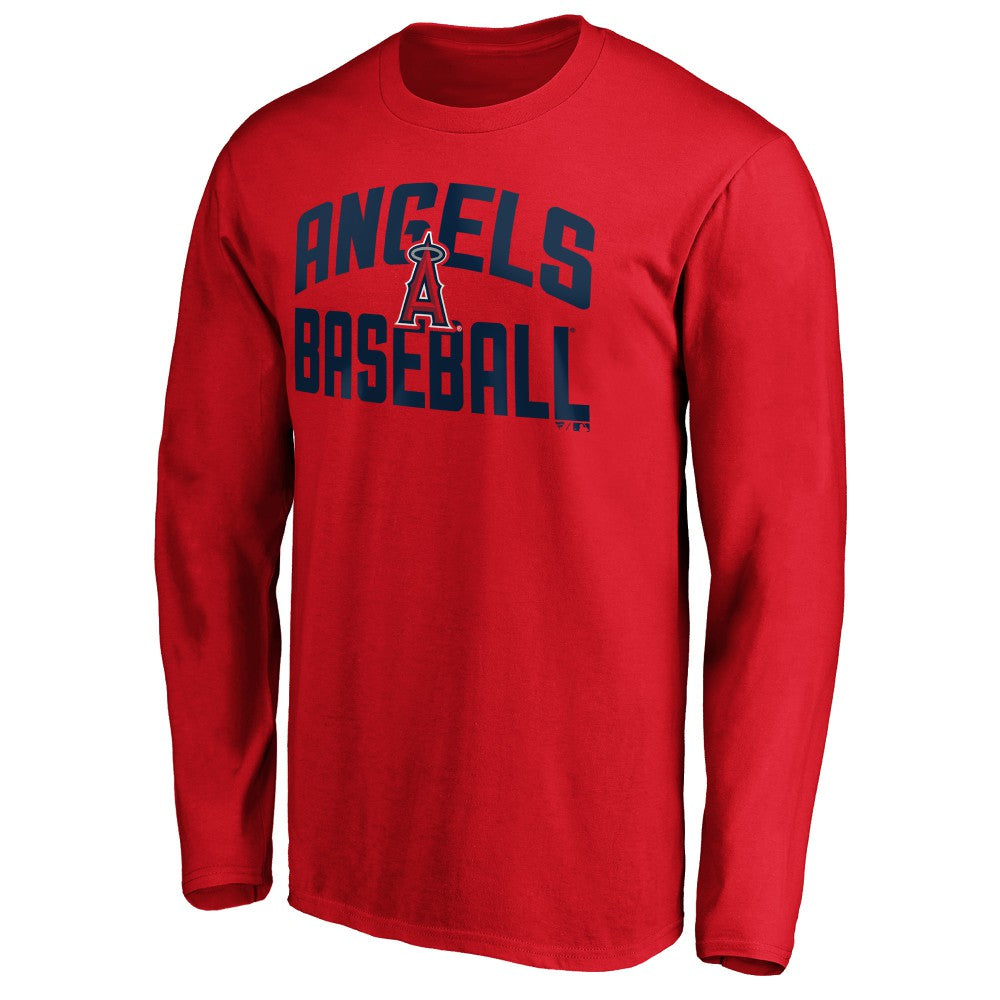 Red Los Angeles Angels Father's Day #1 Dad Long Sleeve T-Shirt