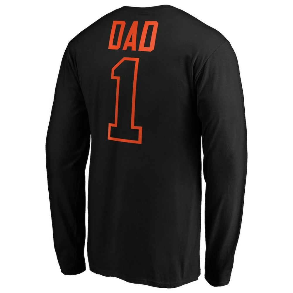 Black San Francisco Giants Father's Day #1 Dad Long Sleeve T-Shirt