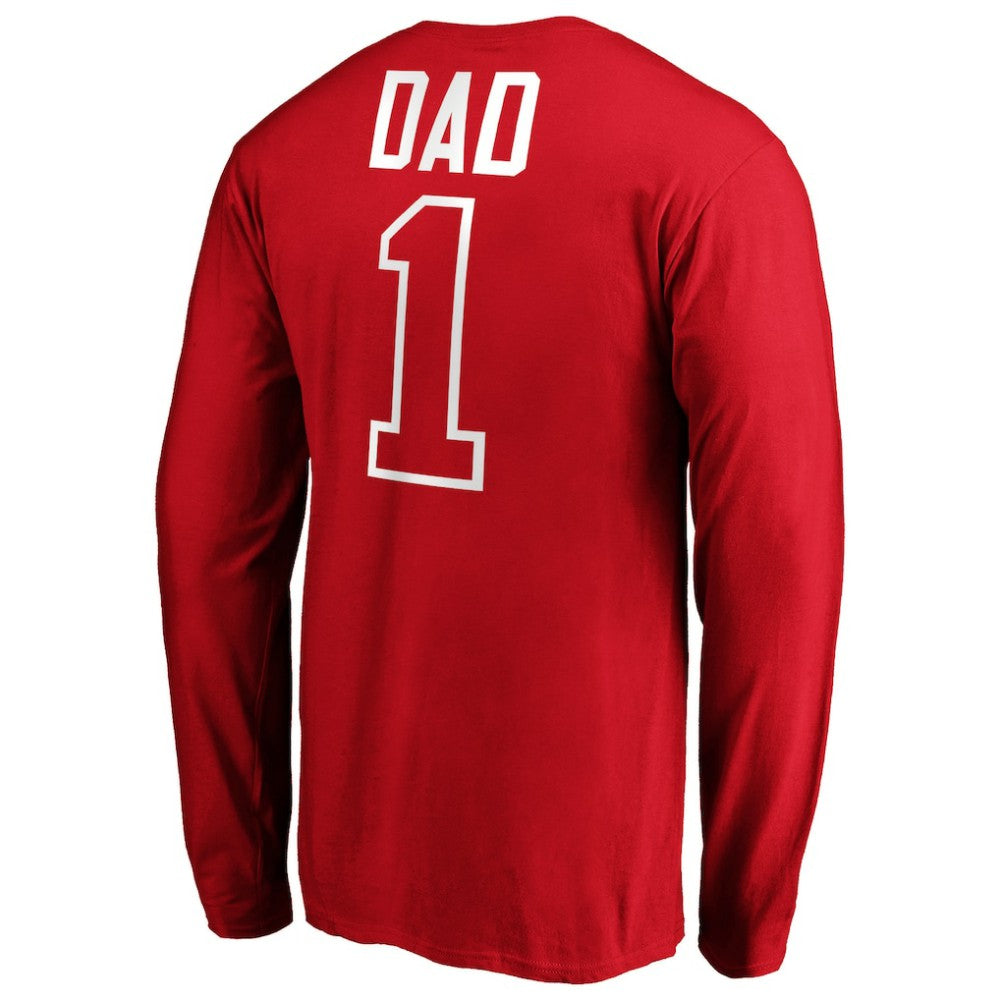 Red St. Louis Cardinals Father's Day #1 Dad Long Sleeve T-Shirt