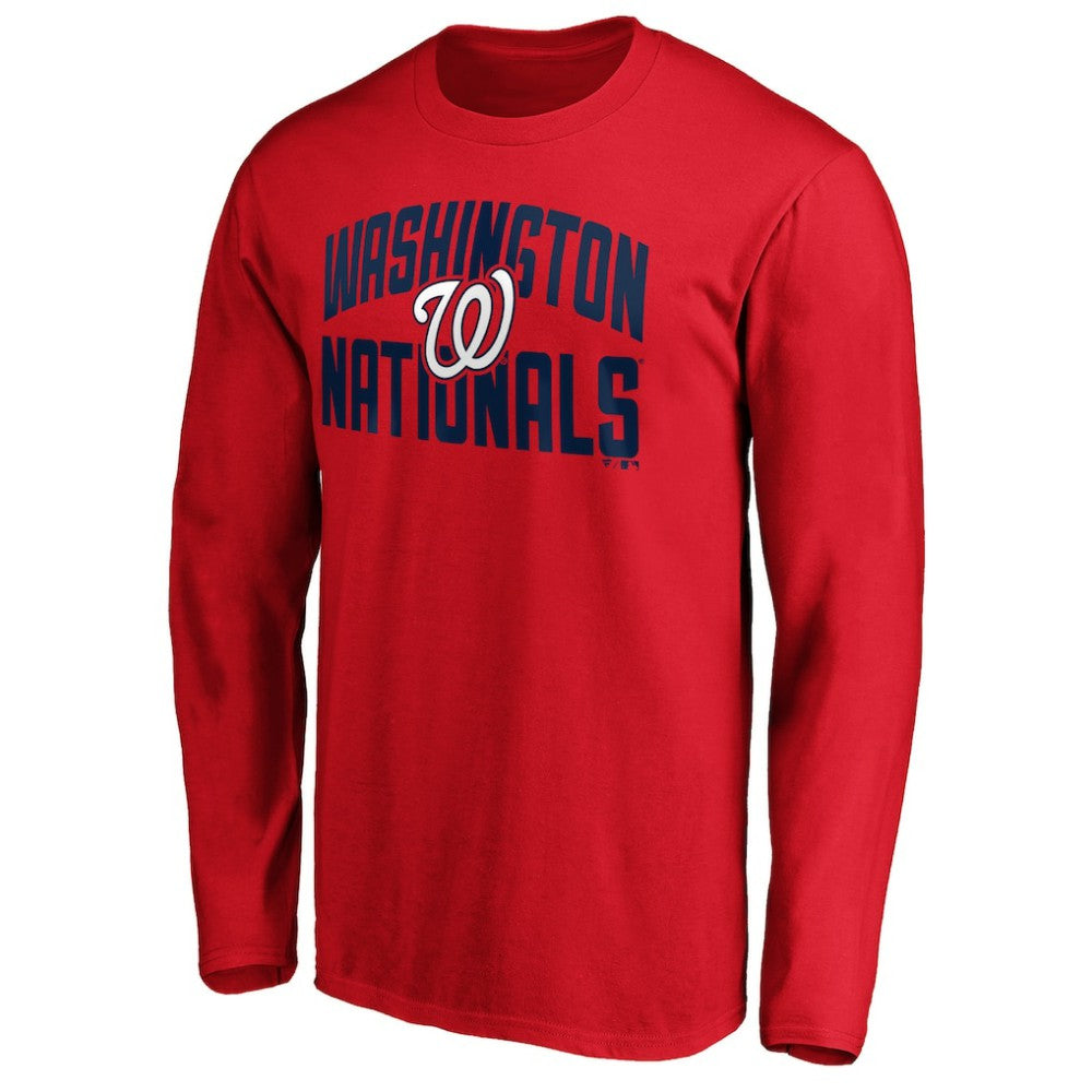 Red Washington Nationals Father's Day #1 Dad Long Sleeve T-Shirt