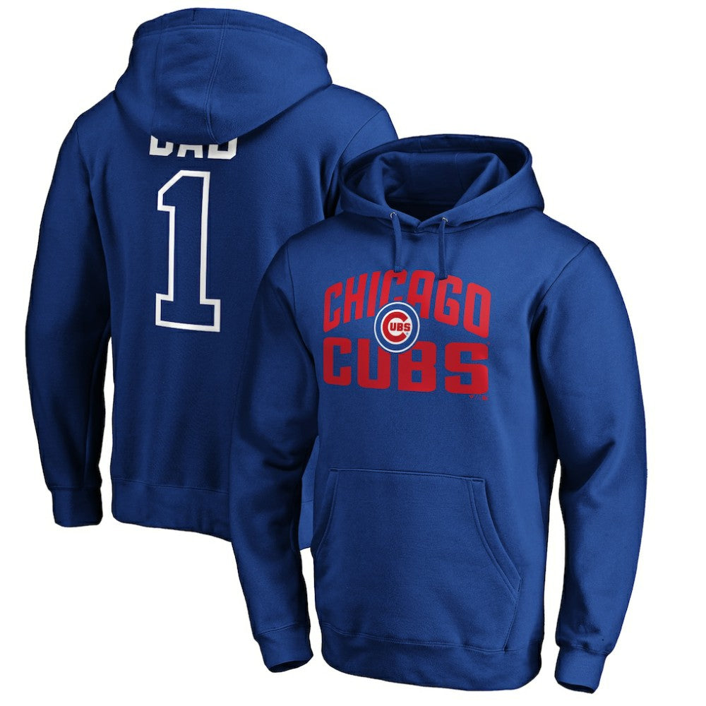 Royal Chicago Cubs Father's Day #1 Dad Pullover Hoodie