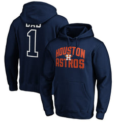 Navy Houston Astros Father's Day #1 Dad Pullover Hoodie