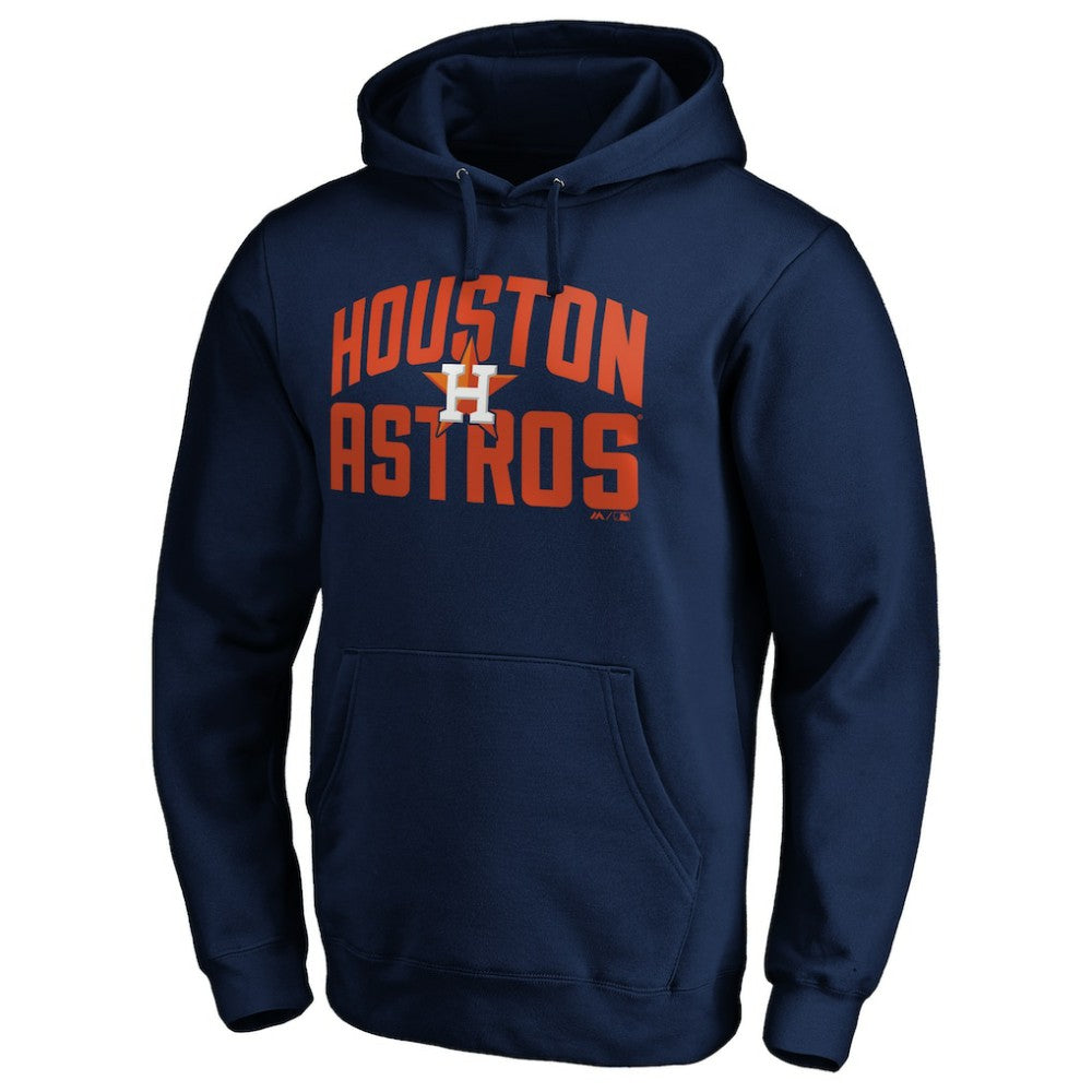 Navy Houston Astros Father's Day #1 Dad Pullover Hoodie