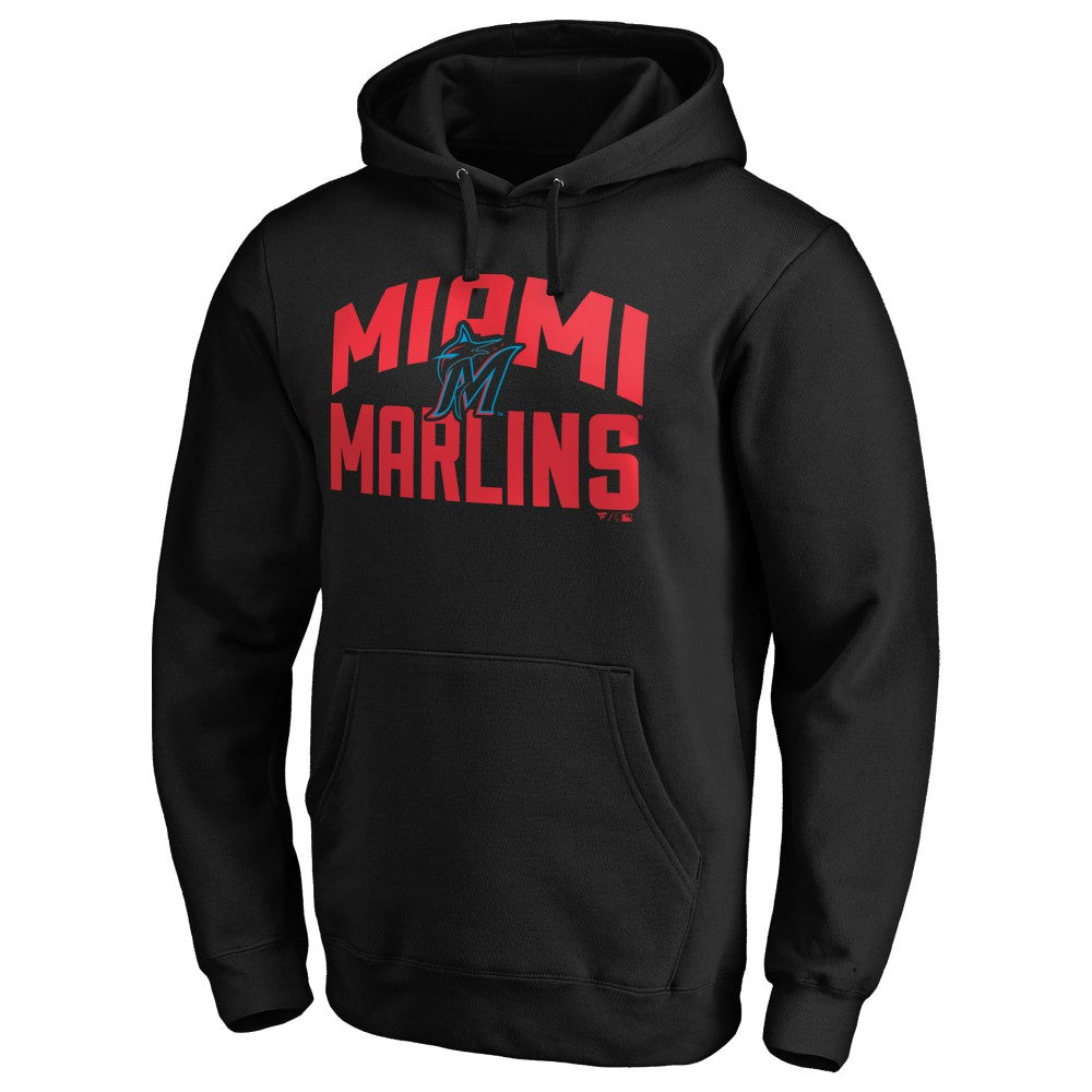Black Miami Marlins Father's Day #1 Dad Pullover Hoodie