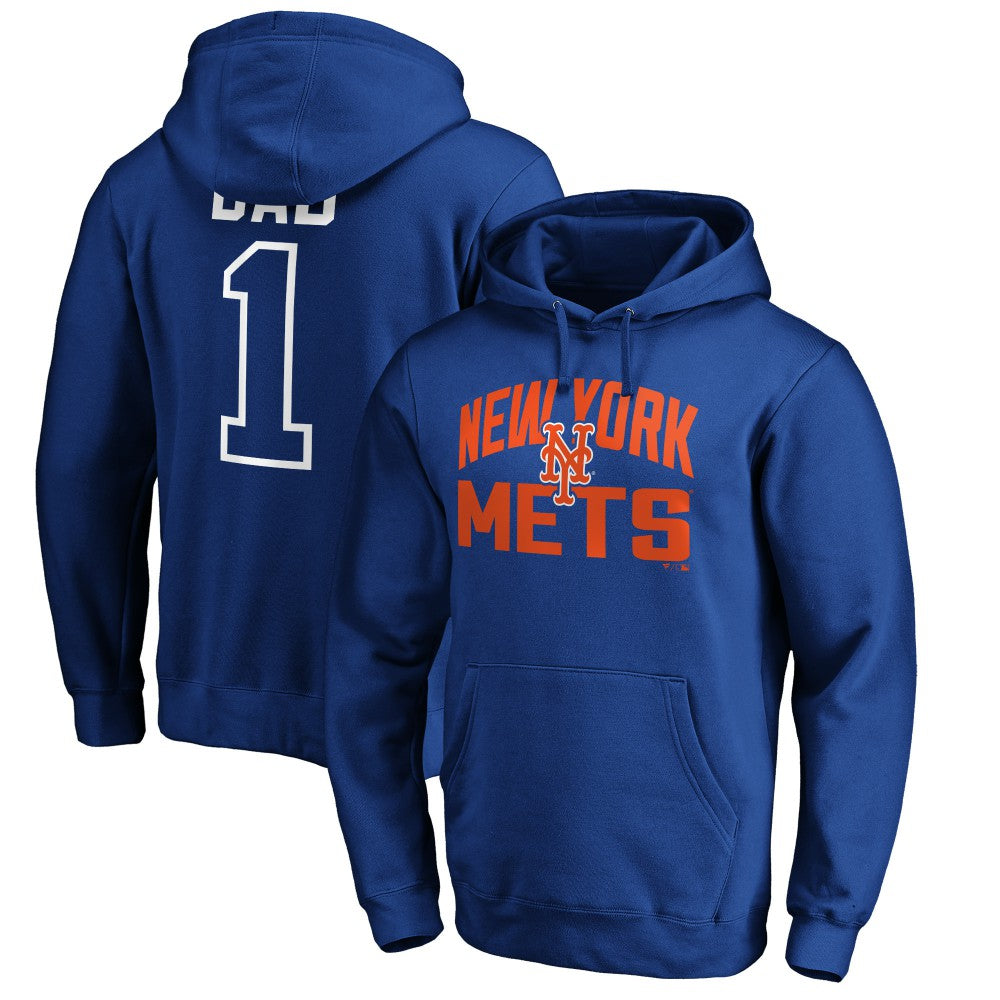 Royal New York Mets Father's Day #1 Dad Pullover Hoodie