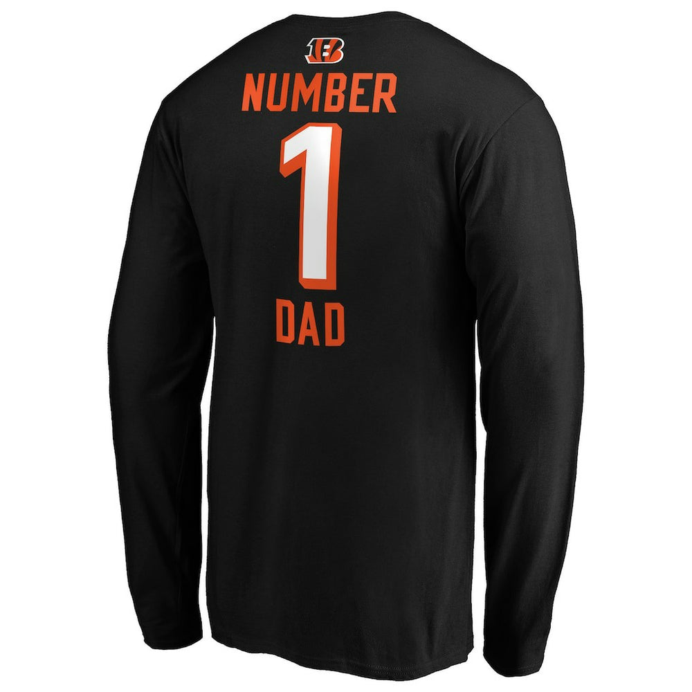 #1 Dad Long Sleeve Team Logo T-Shirt - Cincinnati Bengals T-shirts
