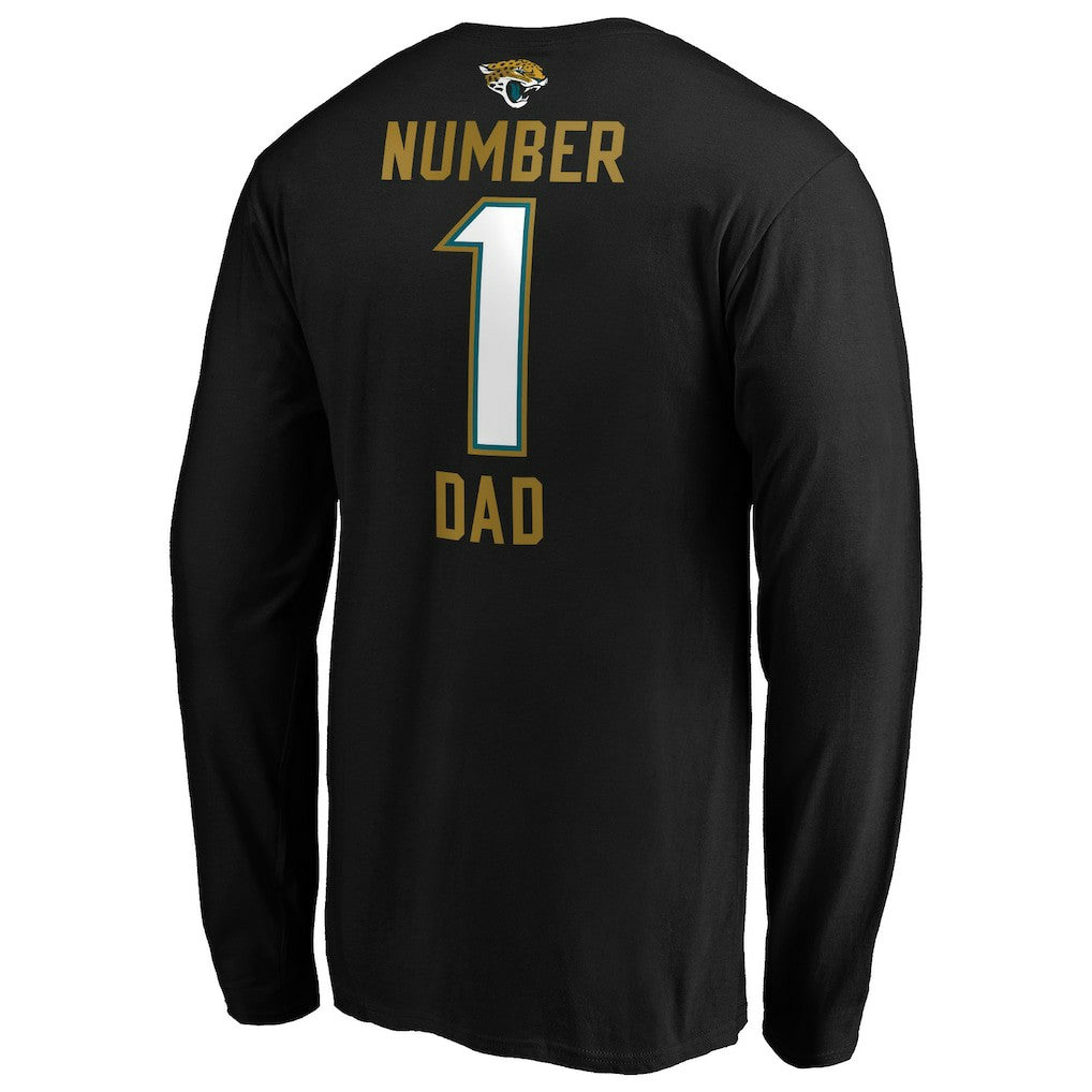 #1 Dad Long Sleeve Team Logo T-Shirt - Jacksonville Jaguars T-shirts