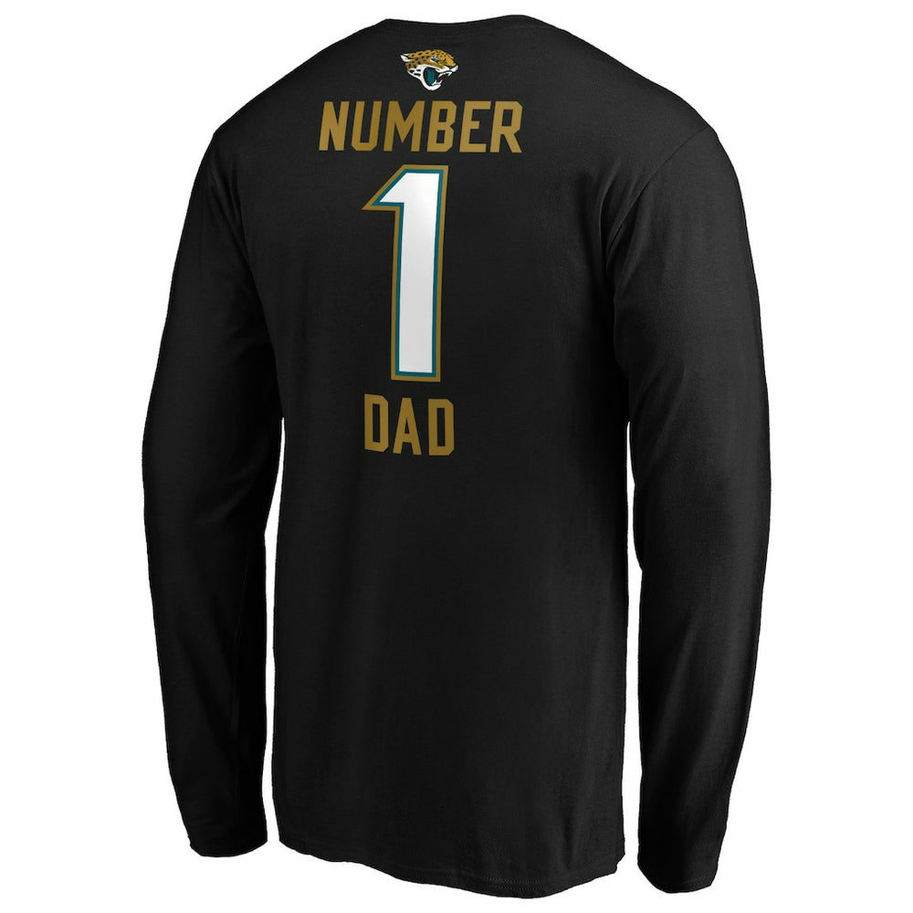 #1 Dad Long Sleeve Team Logo T-Shirt - Jacksonville Jaguars T-shirts