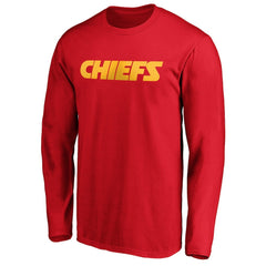 #1 Dad Long Sleeve Team Logo T-Shirt - Kansas City Chiefs T-shirts