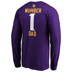 #1 Dad Long Sleeve Team Logo T-Shirt - Minnesota Vikings T-shirts