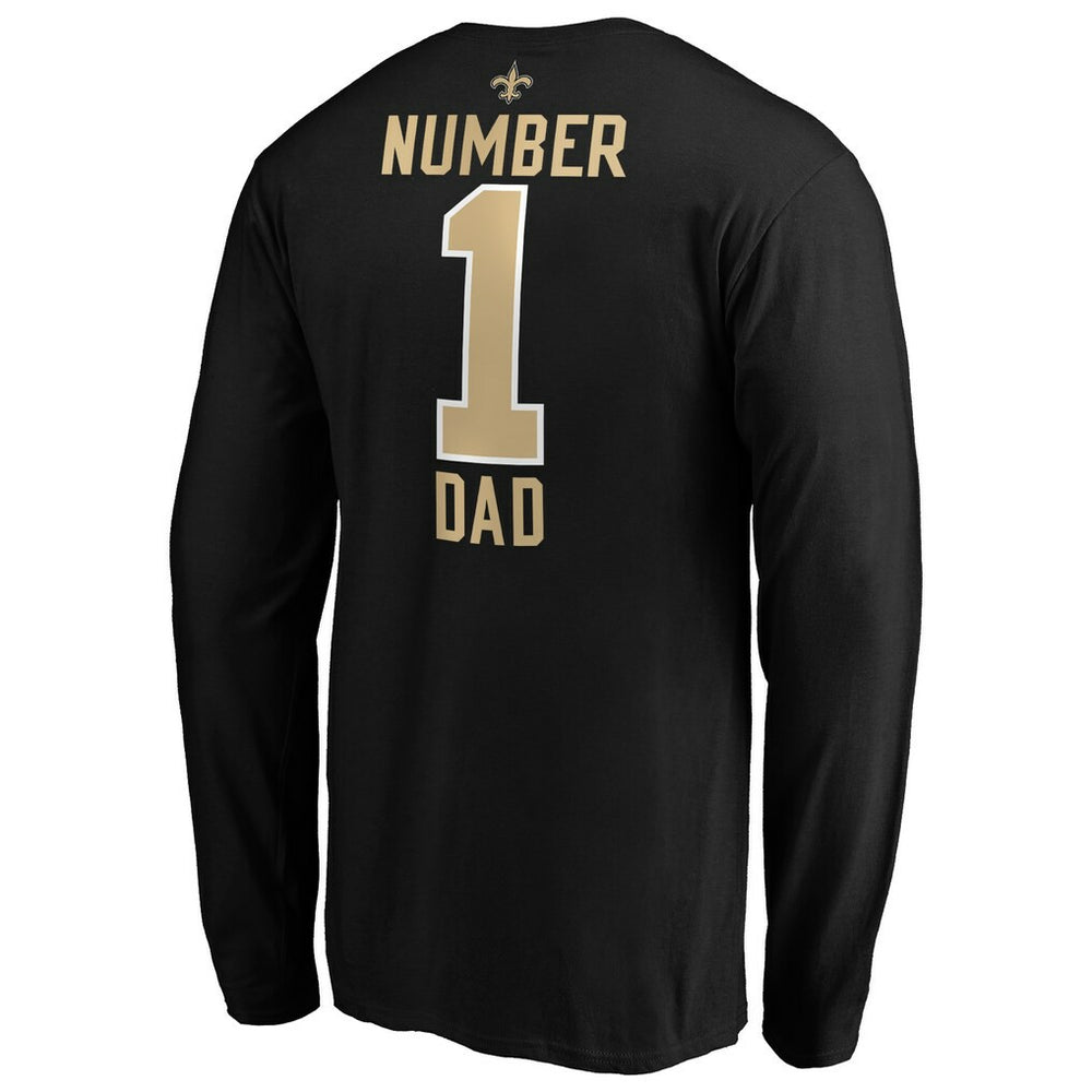 #1 Dad Long Sleeve Team Logo T-Shirt - New Orleans Saints T-shirts