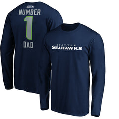 #1 Dad Long Sleeve Team Logo T-Shirt - Seattle Seahawks T-shirts