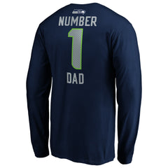 #1 Dad Long Sleeve Team Logo T-Shirt - Seattle Seahawks T-shirts