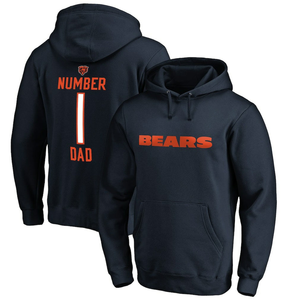 #1 Dad Pullover Hoodie - Chicago Bears Hoodies