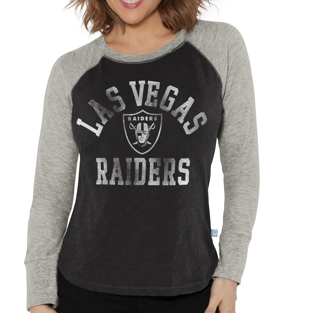 Touch Women's Waffle Raglan Lightweight Long Sleeve T-Shirt - Las Vegas Raiders T-shirts