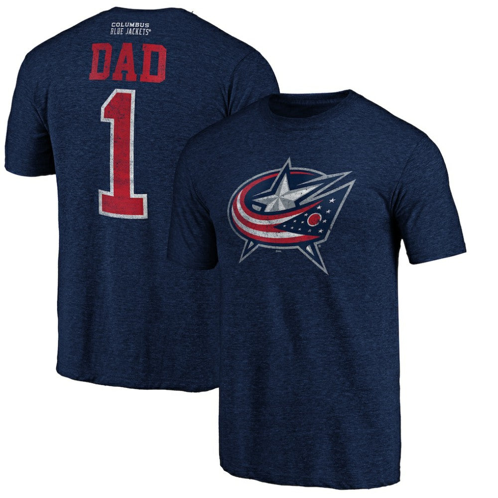 NHL Columbus Blue Jackets Greatest Dad Tri-Blend T-Shirt