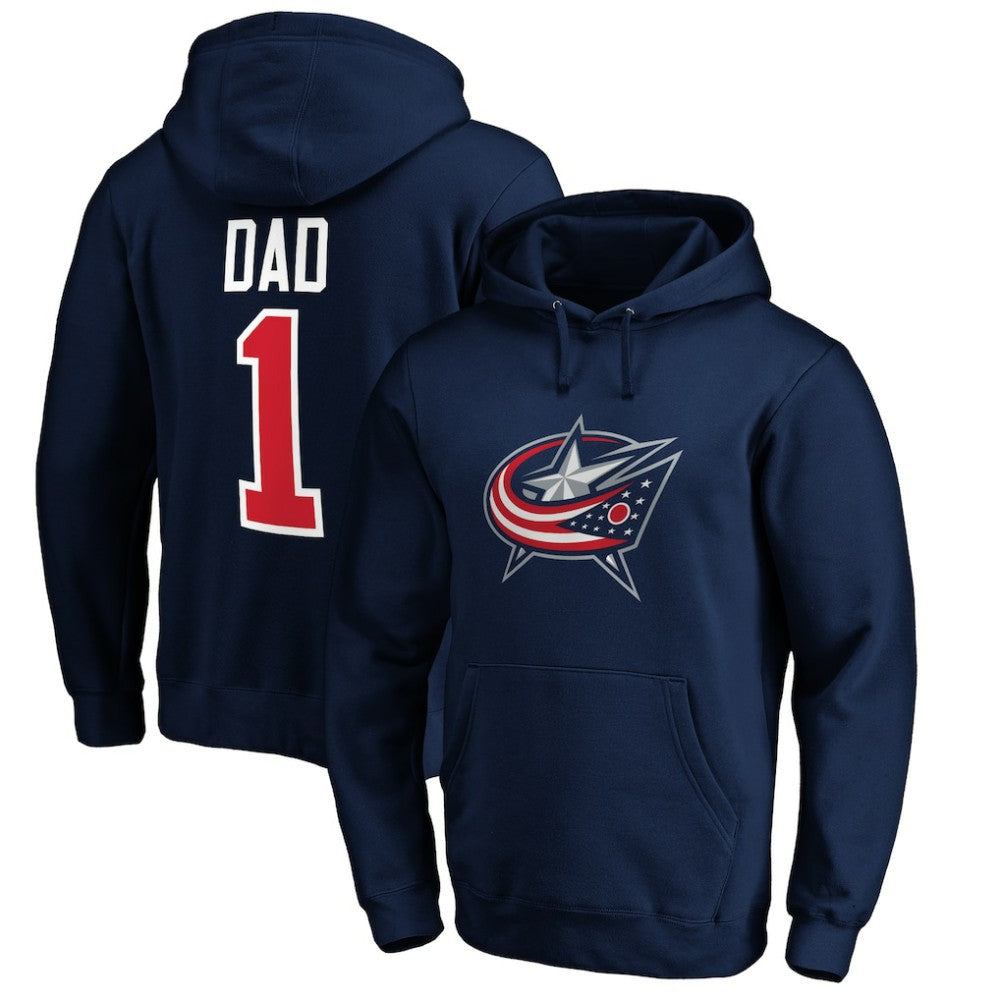 NHL Columbus Blue Jackets #1 Dad Pullover Hoodie