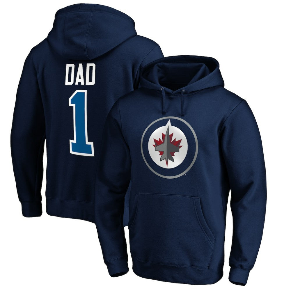 NHL Winnipeg Jets #1 Dad Pullover Hoodie