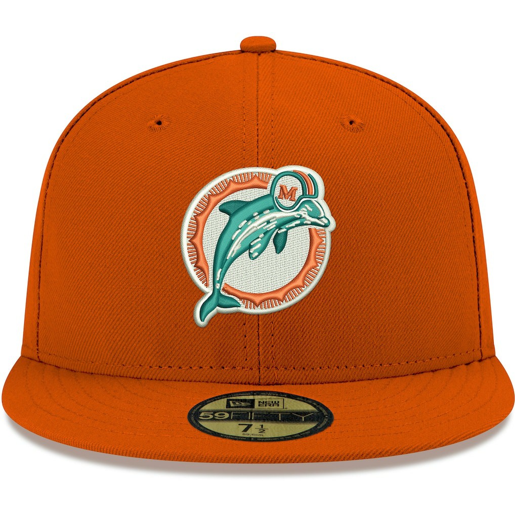 Omaha Throwback 59FIFTY Fitted Hat - Miami Dolphins Hats