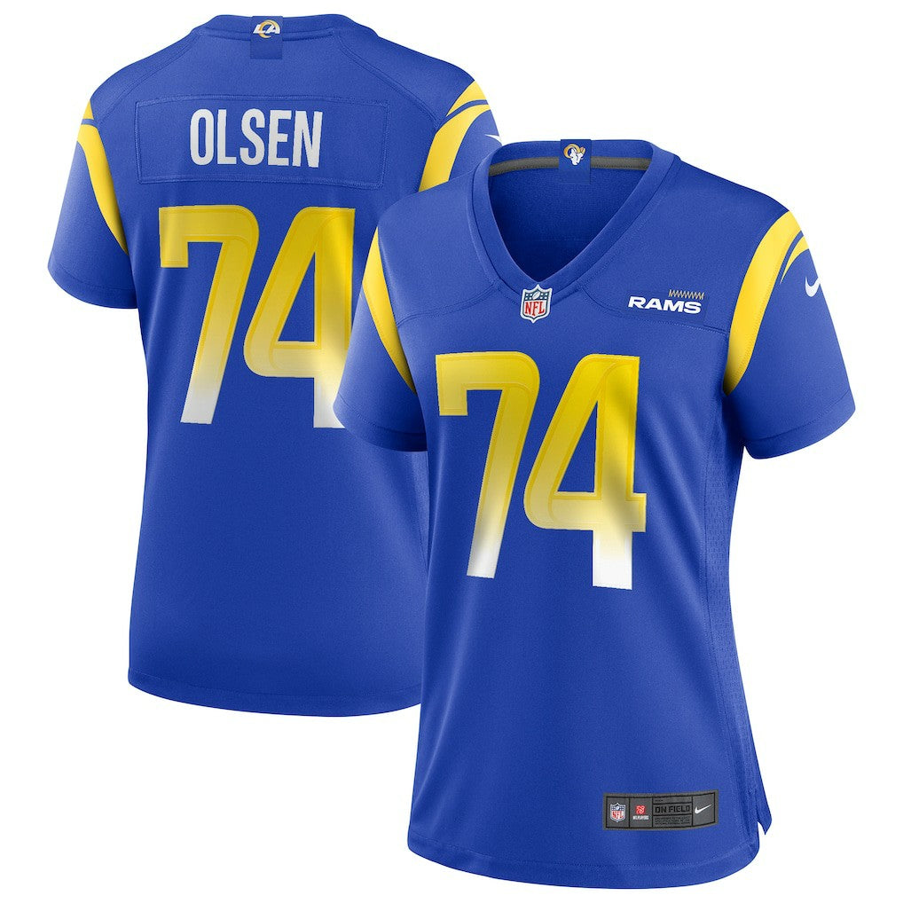 Merlin Olsen  Women's Game Retired Player Jersey - Los Angeles Rams Jerseys