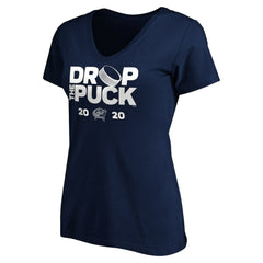 NHL Columbus Blue Jackets Women's Drop the Puck V-Neck T-Shirt