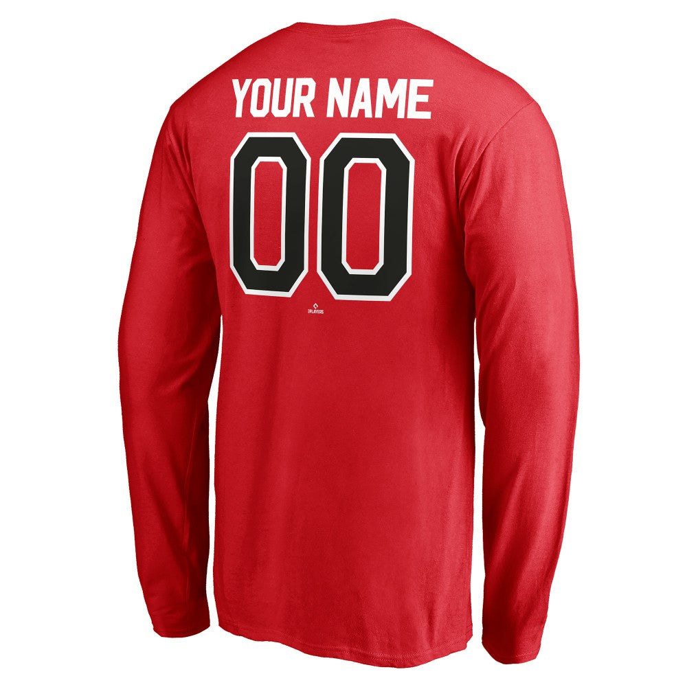 Red Cincinnati Reds Personalized Winning Streak Name & Number Long Sleeve T-Shirt