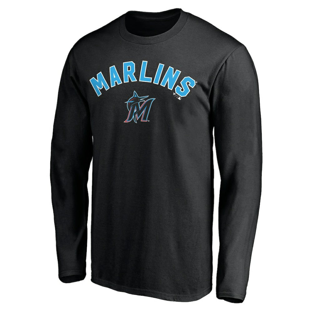 Black Miami Marlins Personalized Winning Streak Name & Number Long Sleeve T-Shirt
