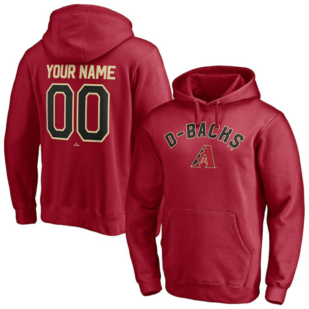 Red Arizona Diamondbacks Personalized Winning Streak Name & Number Pullover Hoodie