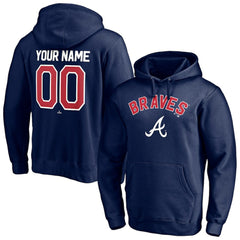 Navy Atlanta Braves Personalized Winning Streak Name & Number Pullover Hoodie