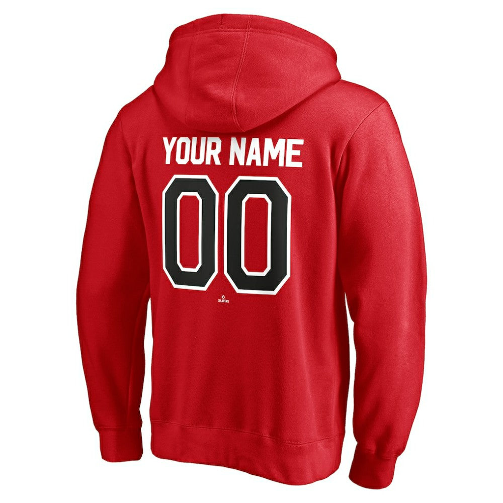 Red Cincinnati Reds Personalized Winning Streak Name & Number Pullover Hoodie