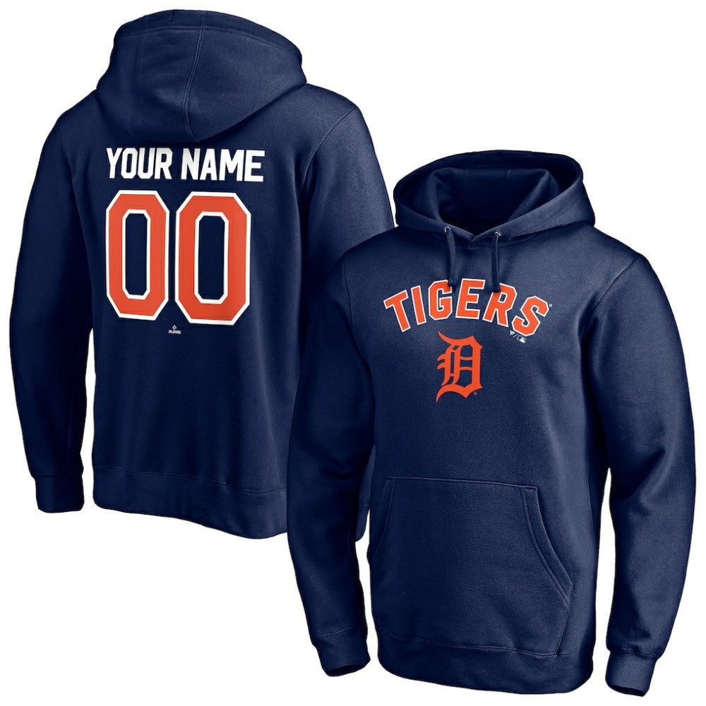 Navy Detroit Tigers Personalized Winning Streak Name & Number Pullover Hoodie