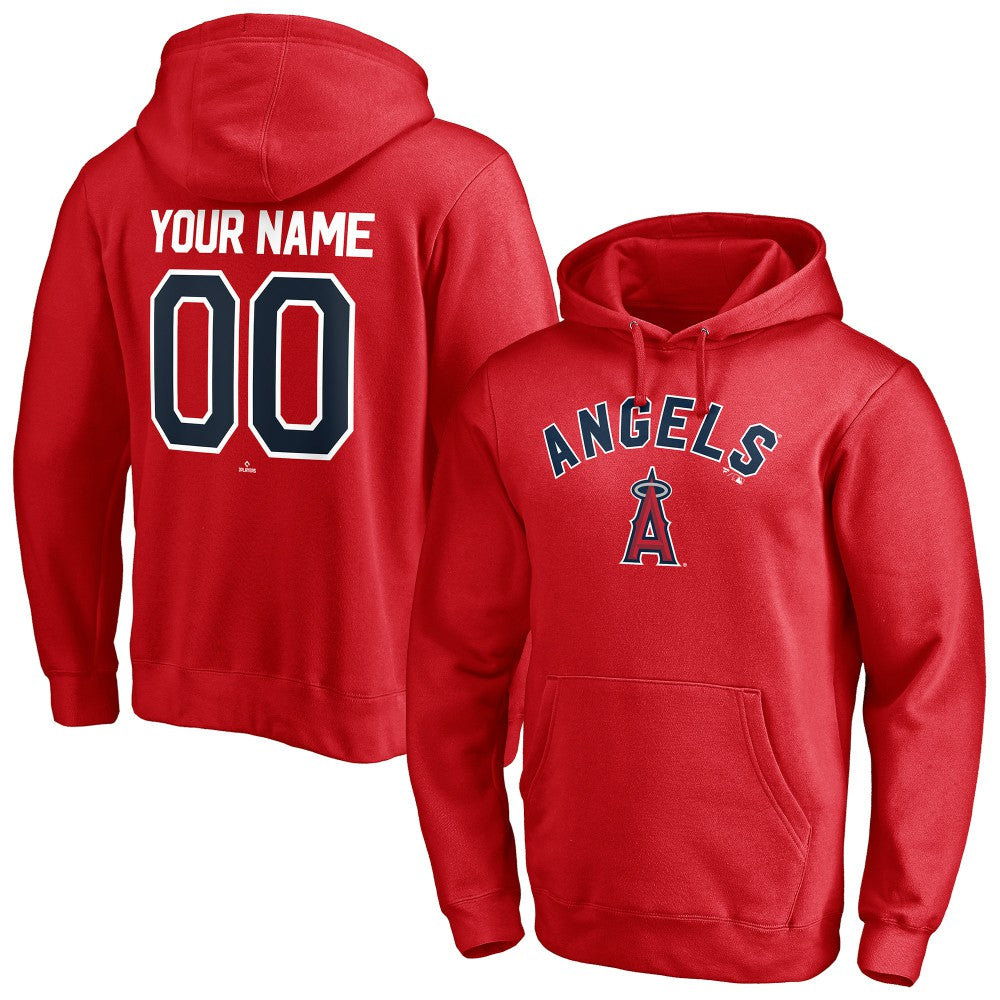 Red Los Angeles Angels Personalized Winning Streak Name & Number Pullover Hoodie