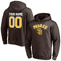 Brown San Diego Padres Personalized Winning Streak Name & Number Pullover Hoodie