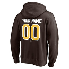 Brown San Diego Padres Personalized Winning Streak Name & Number Pullover Hoodie