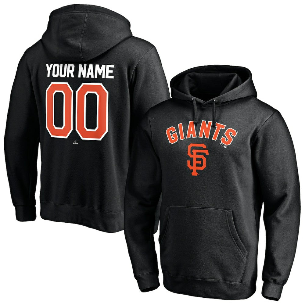 Black San Francisco Giants Personalized Winning Streak Name & Number Pullover Hoodie